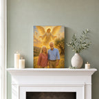 Anniversary Angel: room mockup, mantel