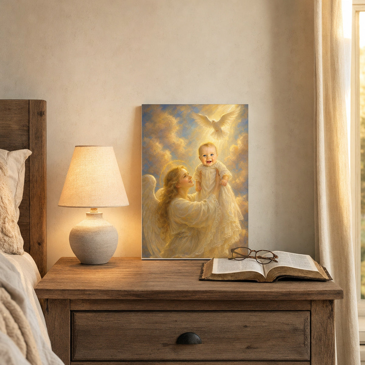 Baptism Blessing: room mockup, nightstand