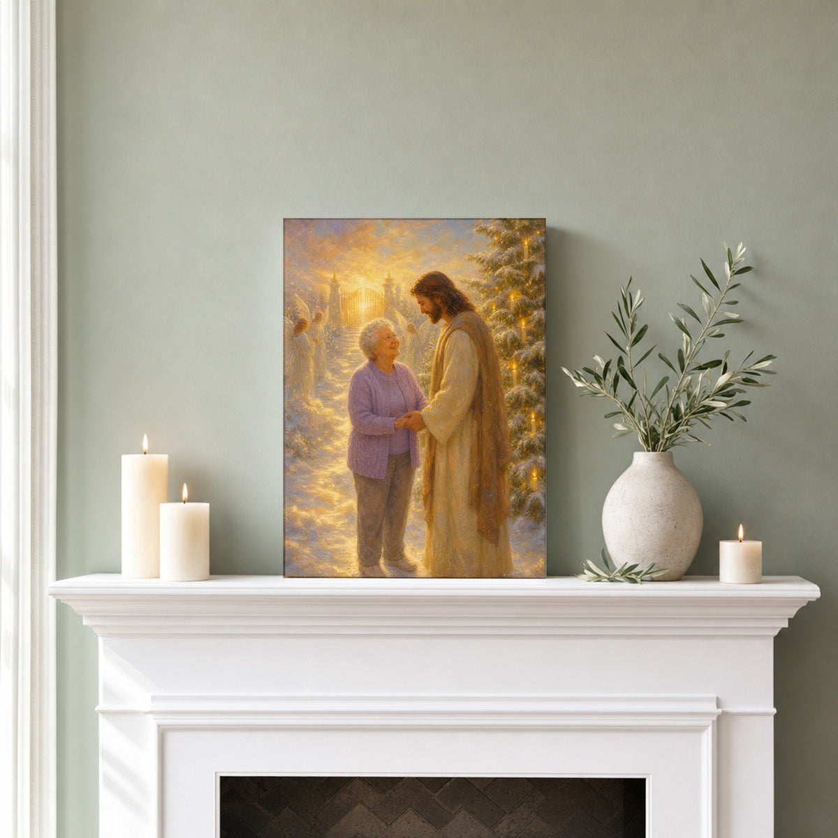 Christmas in Heaven: room mockup, mantel