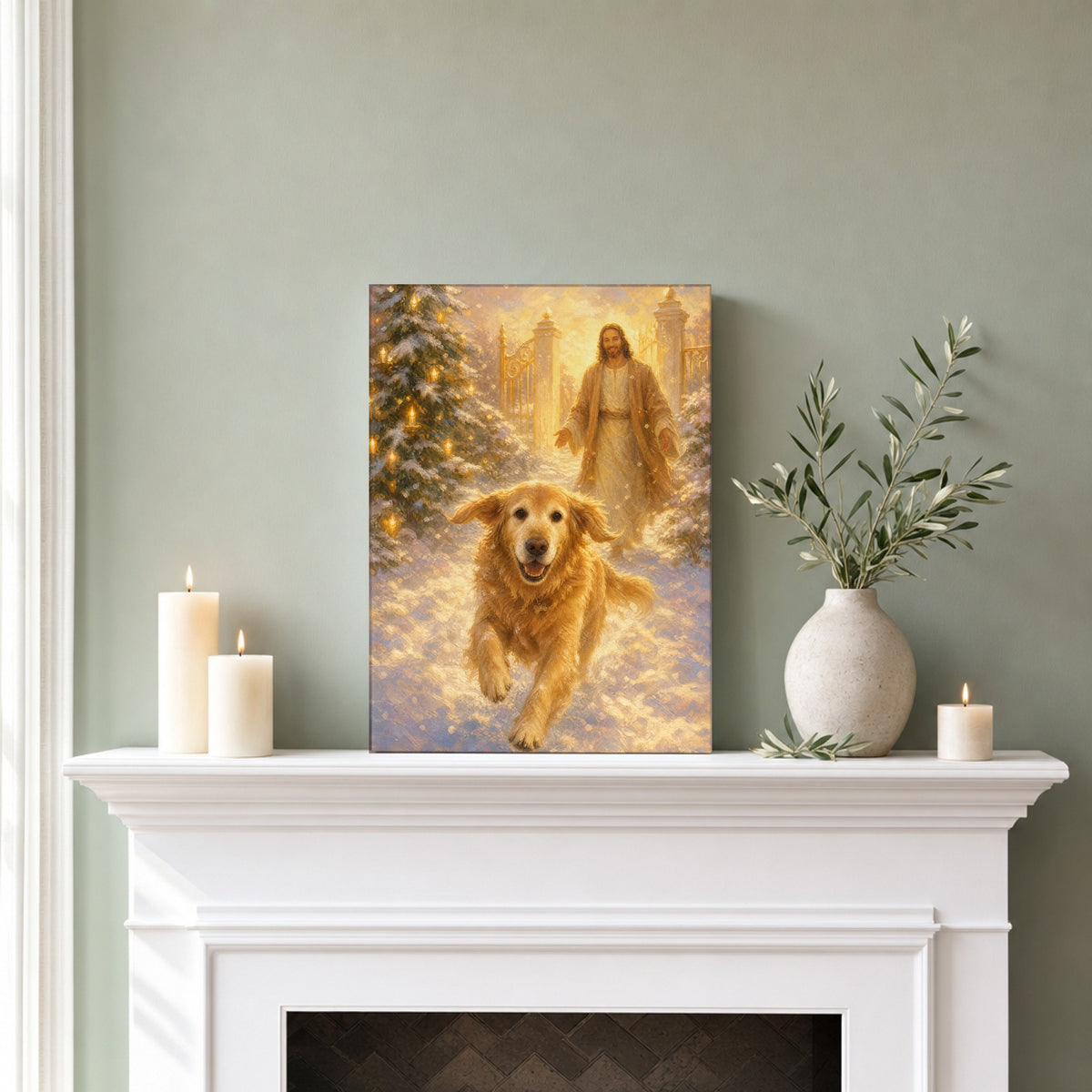 Christmas in Heaven (Pet): room mockup, mantel