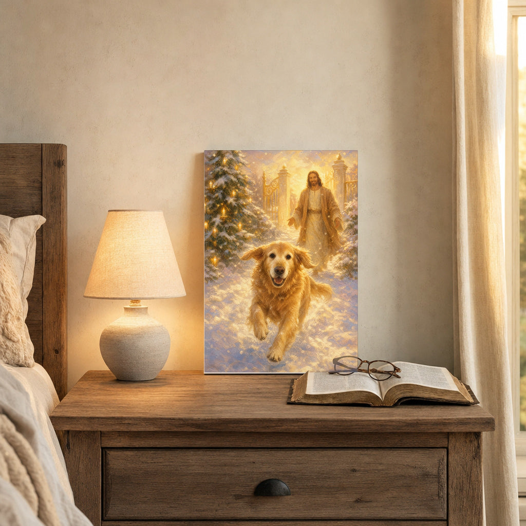 Christmas in Heaven (Pet): room mockup, nightstand