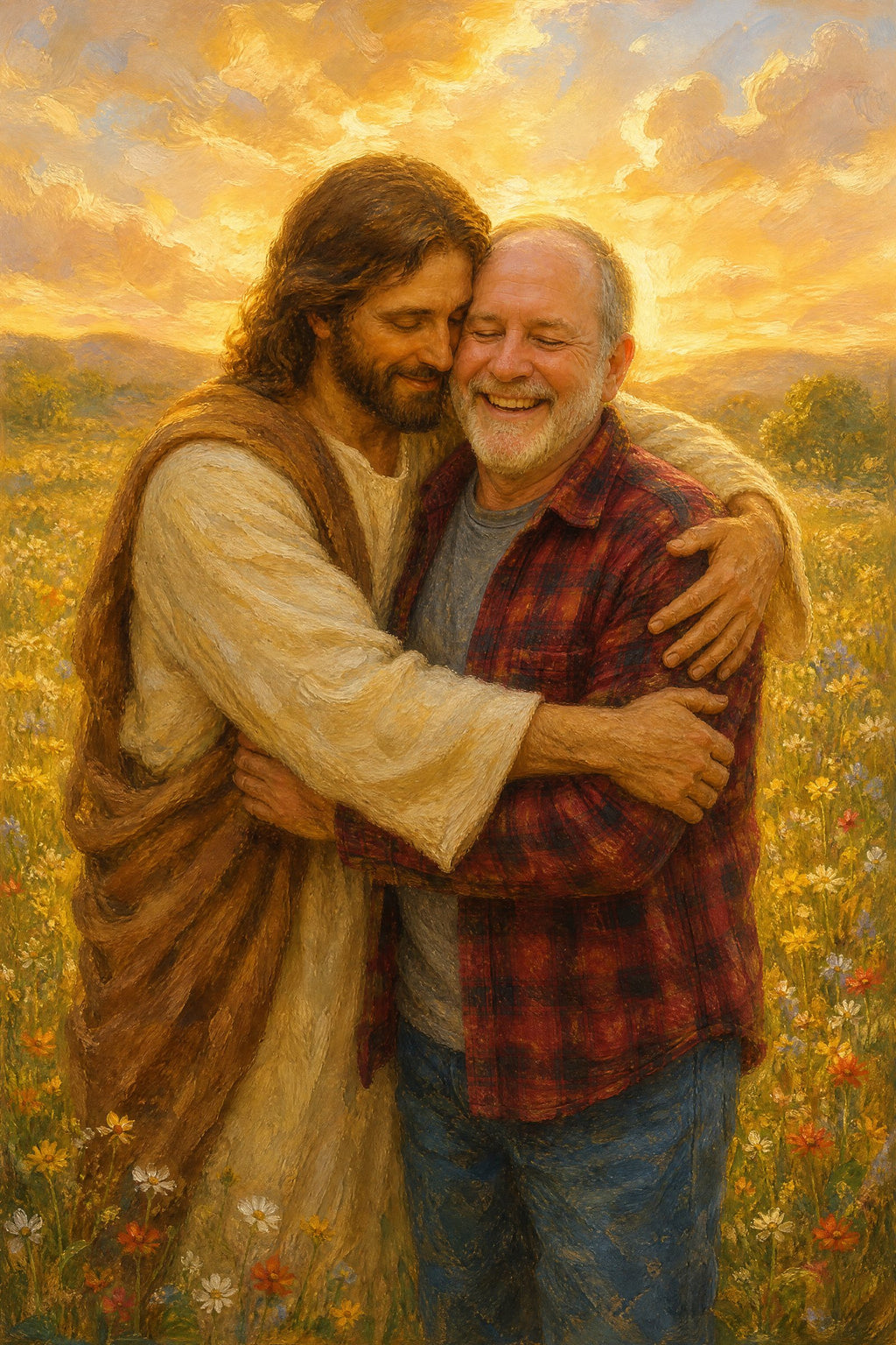 Held by Jesus (Memorial): sample painting 1