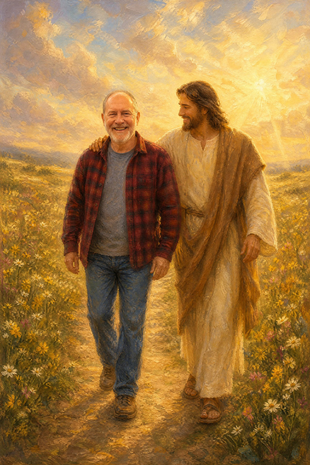 Held by Jesus (Memorial): sample painting 2