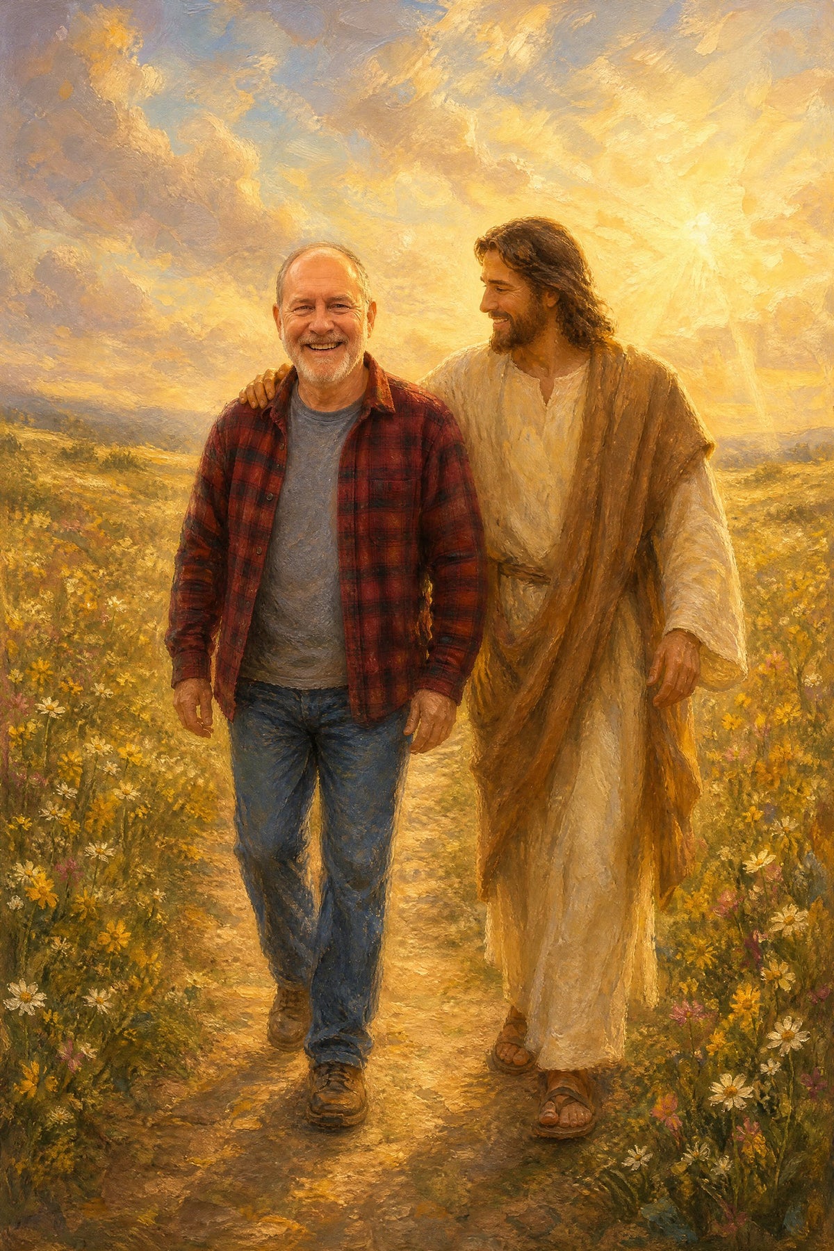 Held by Jesus (Memorial): sample painting 2
