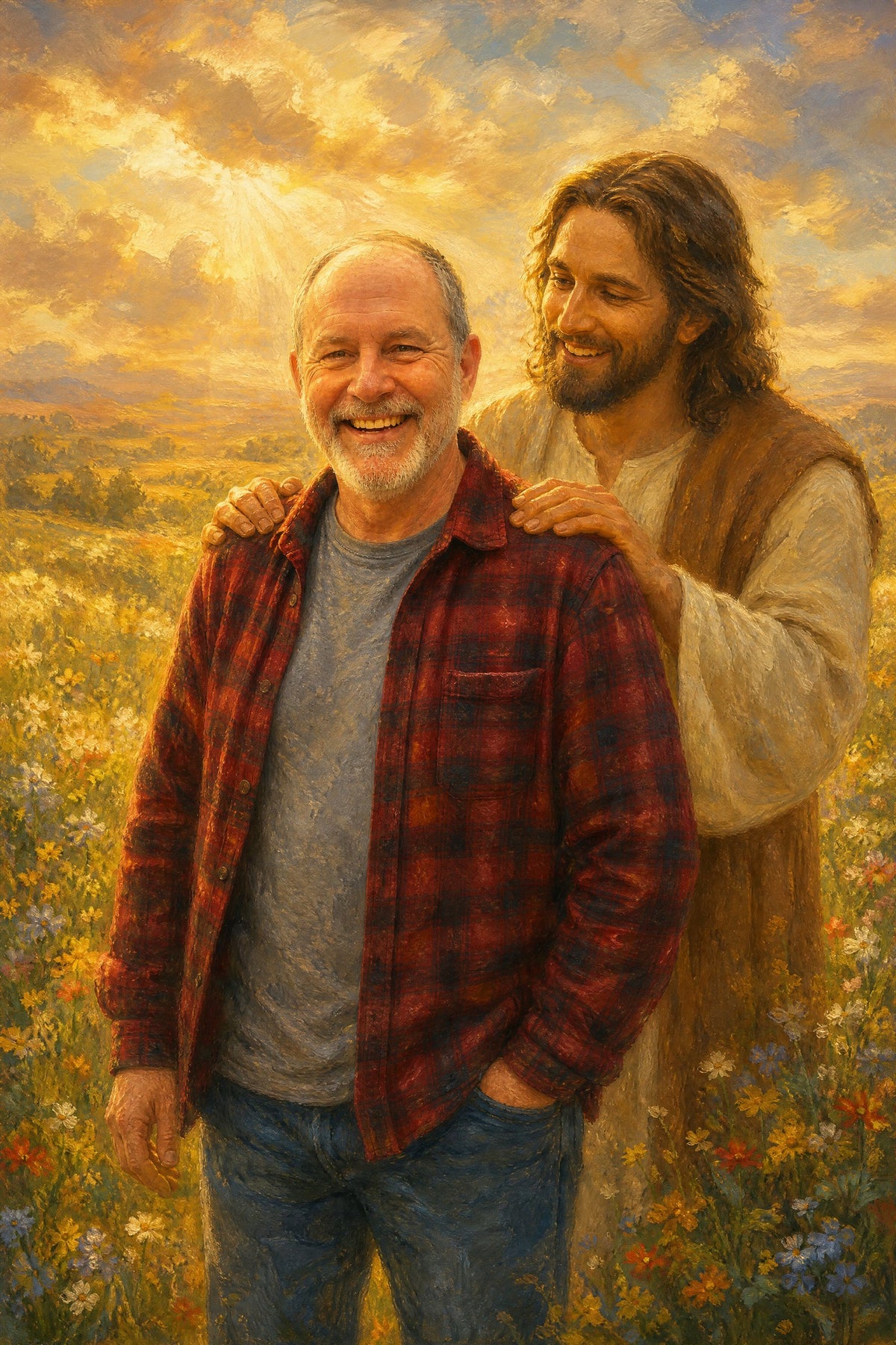 Held by Jesus (Memorial): sample painting 4
