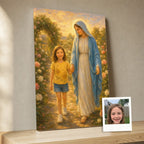 Under Mary's Mantle: room mockup, close-up with the original photo
