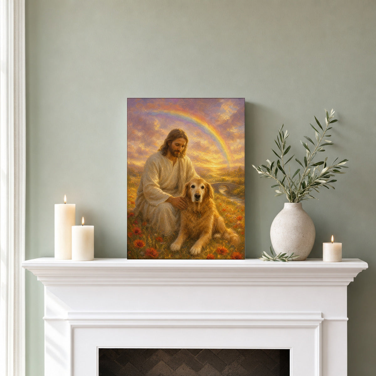 Rainbow Bridge: room mockup, mantel