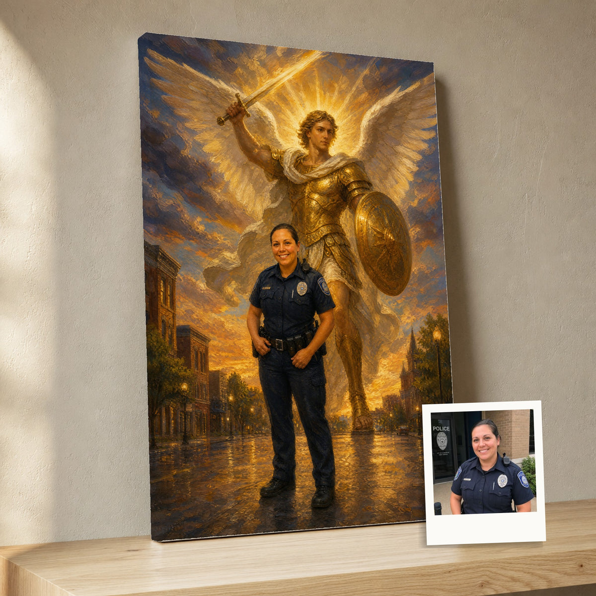 St. Michael Protector: room mockup, close-up with the original photo