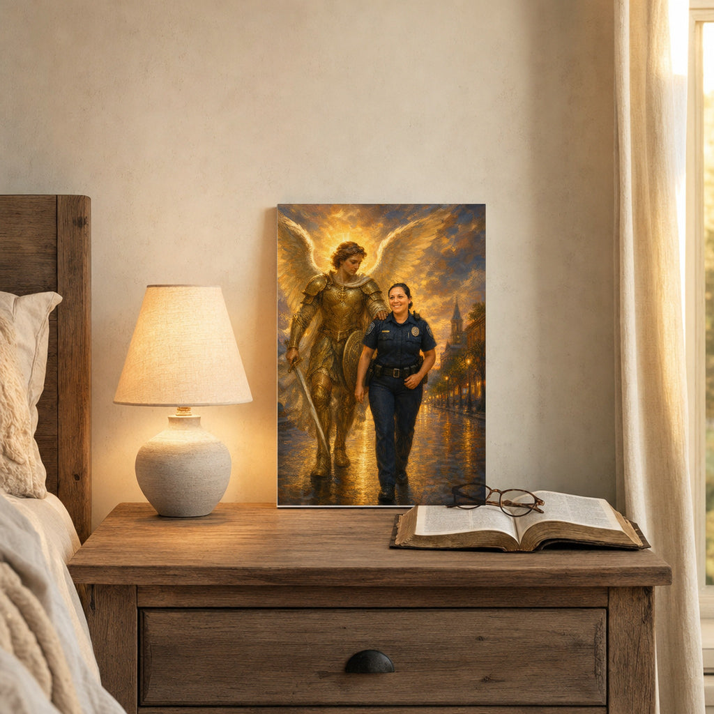 St. Michael Protector: room mockup, nightstand