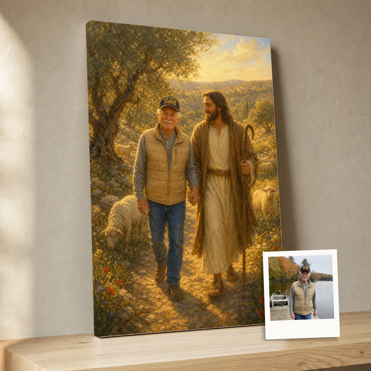 Walk with Jesus: room mockup, close-up with the original photo
